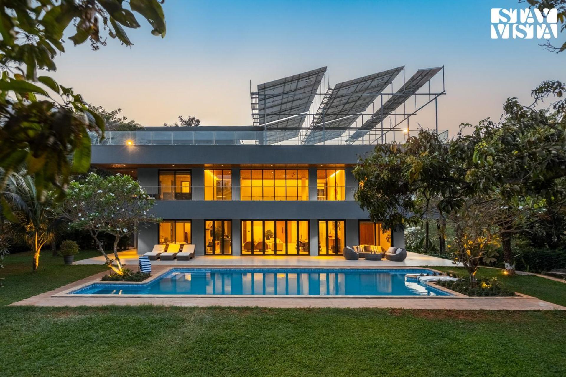 Reflection House By Stayvista With Pool, Terrace Bar, Indoor Games & Exquisite Interiors In A Nutshell Alībāg Exteriör bild